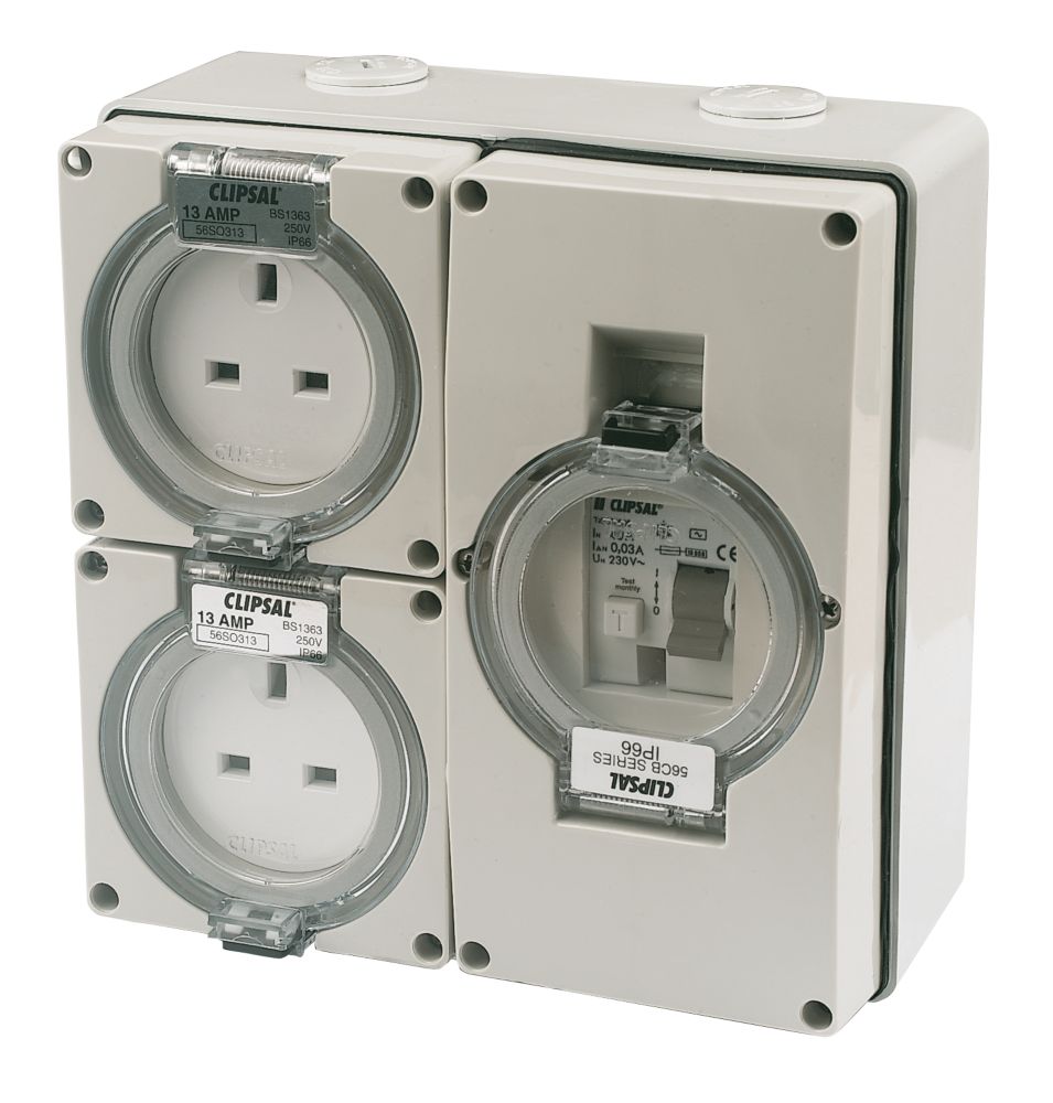 56 Series IP66 13A 2G RCD Socket