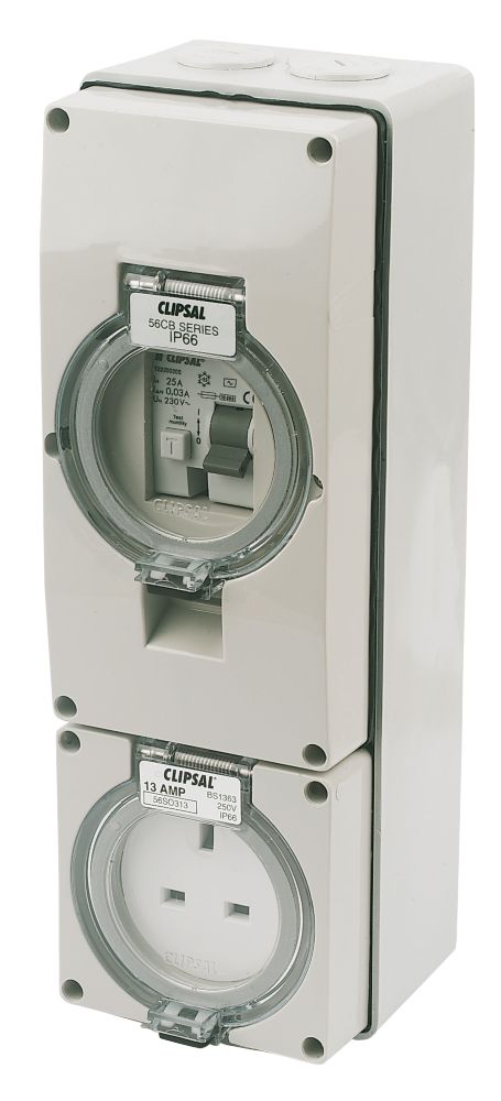 56 Series IP66 13A 1G RCD Skt
