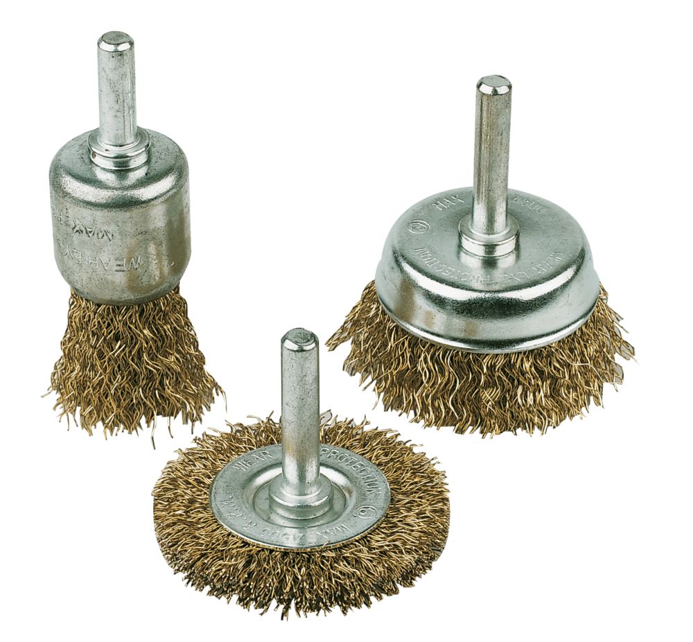 Drill Carbon Steel Wire Brush Set 3Pc