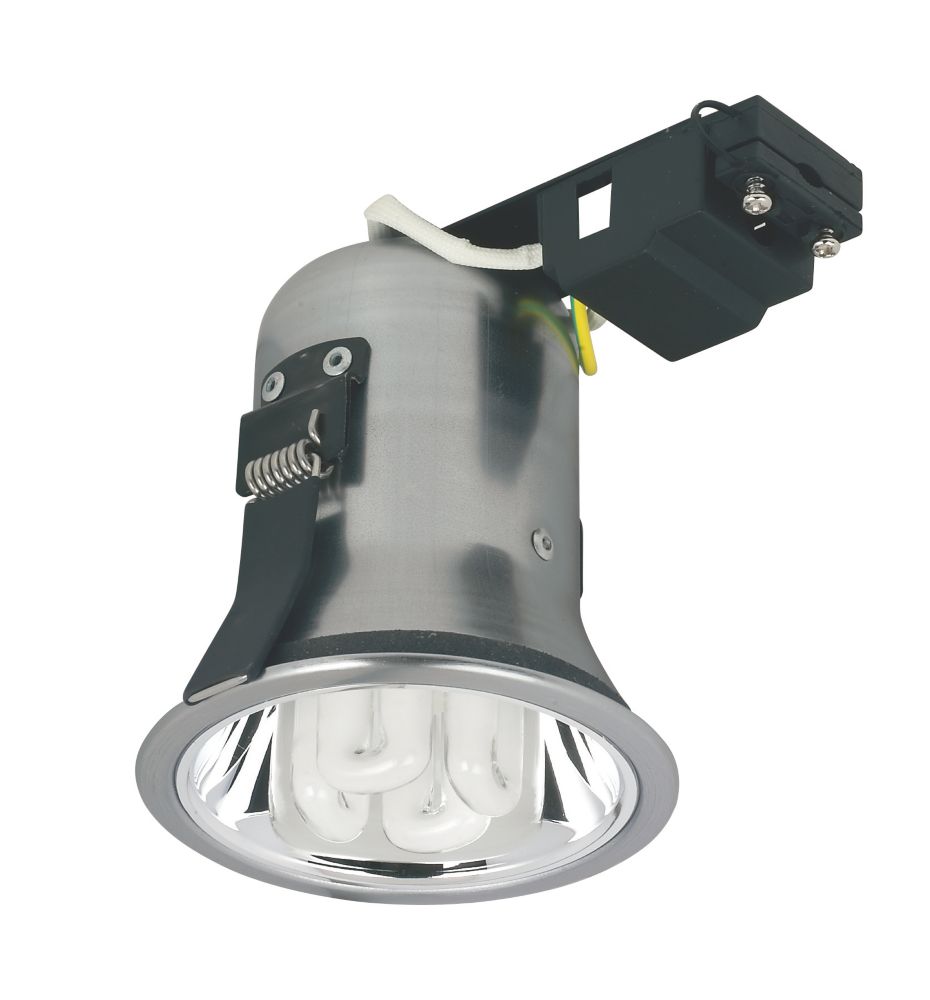 LinoliteSylvania Fixed Round Low Energy Downlight Brushed Steel 240V