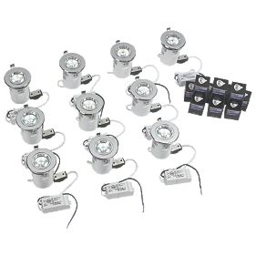 Robus Fixed Round Fire Rated Downlight Polished Chrome 12V Pack of 10