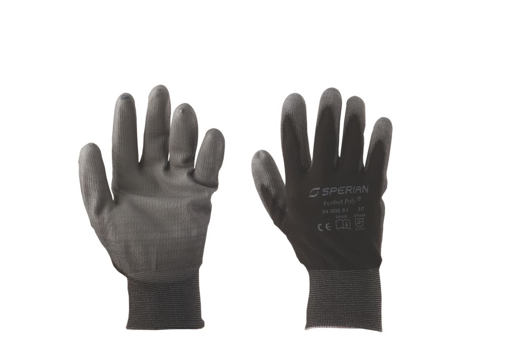 Perfect Fit Poly Black Gloves
