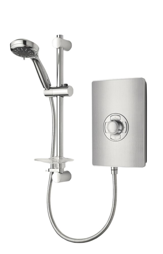 TRITON Manual Electric Shower Brushed Steel 8.5kW