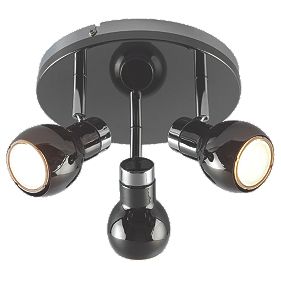 3-Plate Circular Spotlight Black Nickel & Chrome