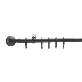 Extendable Metal Curtain Pole Black 16mm x 1.2-2.1m