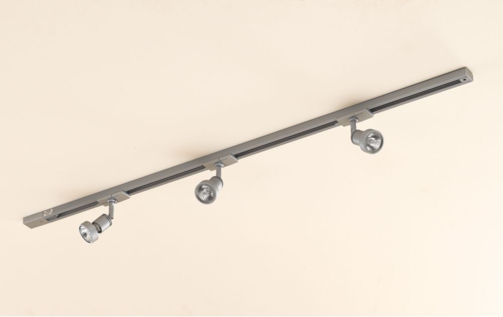 Halolite Single Circuit Track Satin Silver 3 Lamp Track System