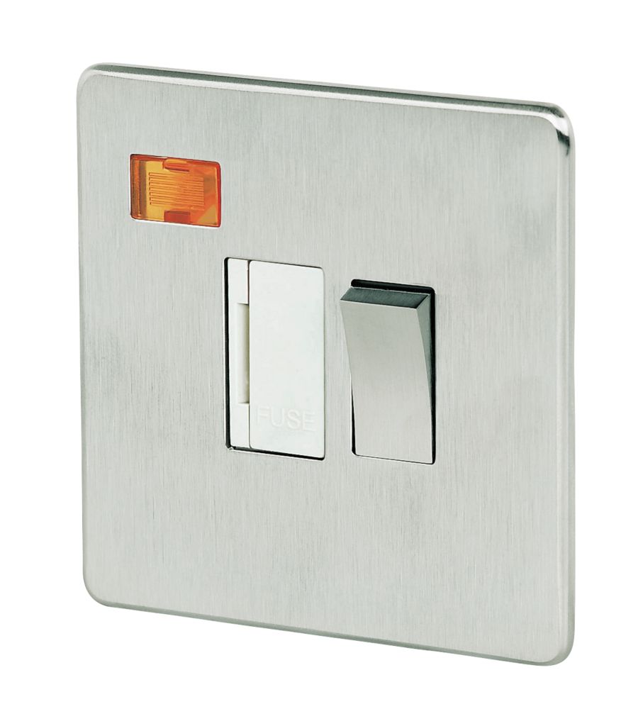 Crabtree 13A Sw FCU Neon Brushed Chrome