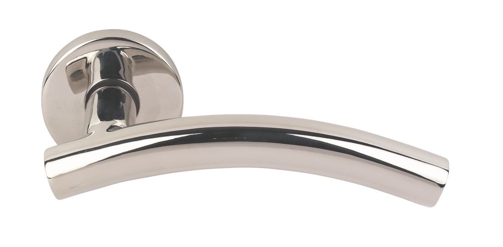 Arched Lever on Rose Polished Stainless Steel