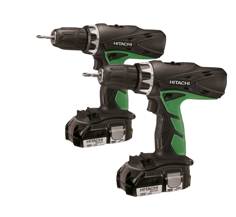 Hitachi DV18DCL2/DS18DCL 18V Li-Ion Combi plus Drill Driver Twin Pack