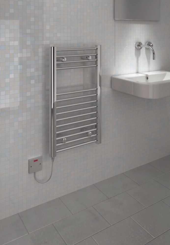 Kudox Flat Chrome Electric Towel Radiator 700 x 400mm 150W 511Btu