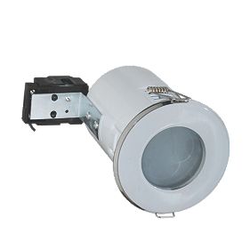 Robus Fixed Round Mains Voltage Fire Rated Downlight White IP65 240V