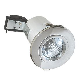 Robus Fixed Round Low Voltage Fire Rated Downlight Polished Chrome 12V