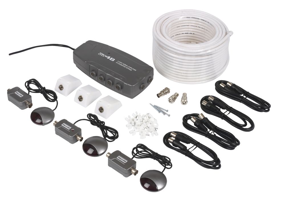 4 Room Digital TV Distribution Kit with Infra Red Link