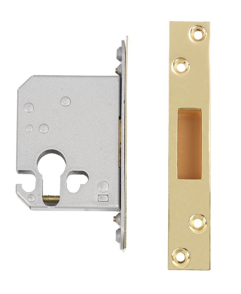 QUBE Euro Cylinder Deadlock Brass 2quot 64mm Backset