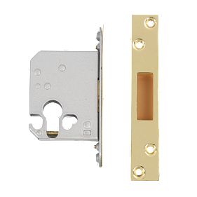 QUBE Euro Cylinder Deadlock Brass 2