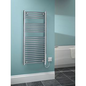 Kudox Curved Chrome Electric Towel Radiator 1100 x 500mm 250W 853Btu