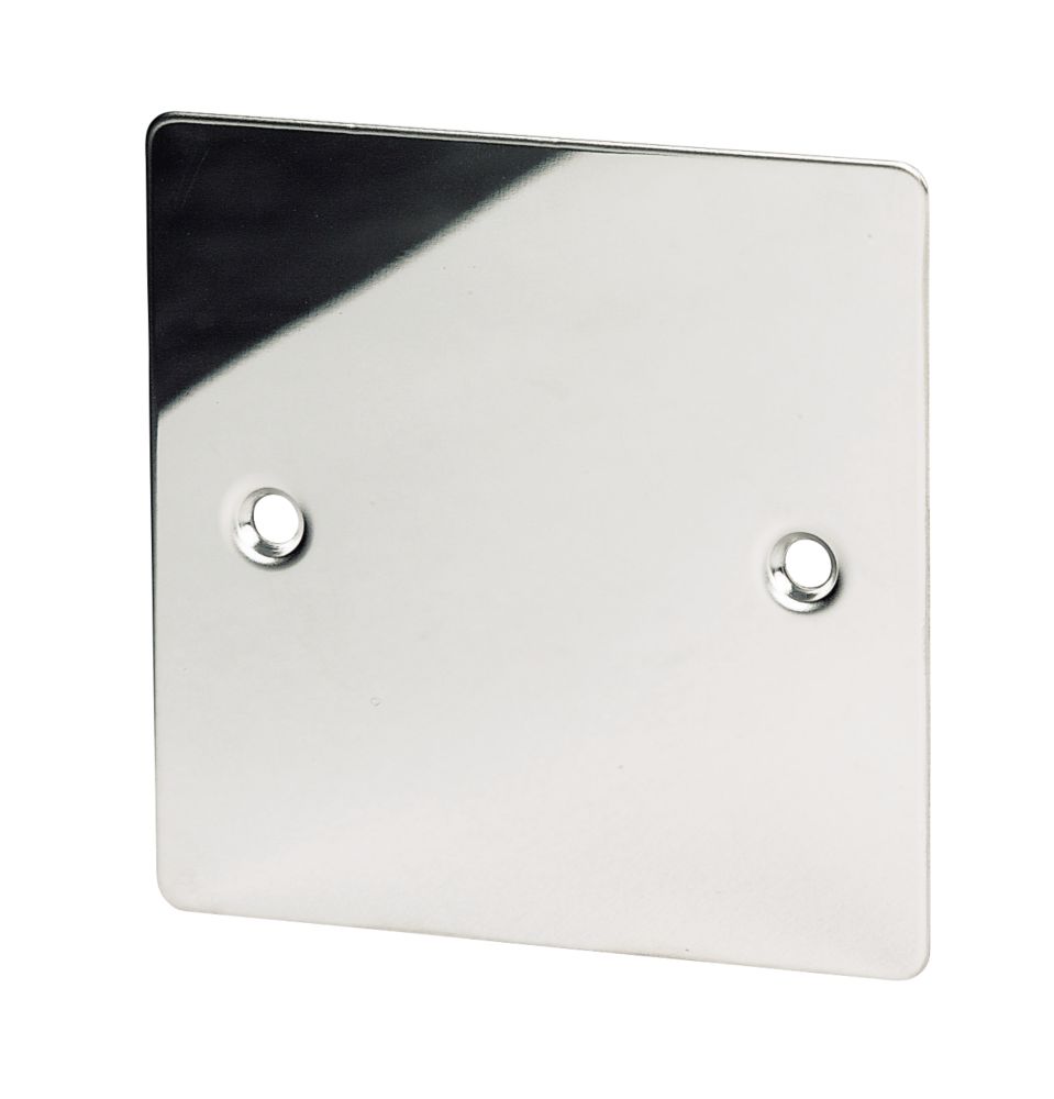 Volex 1G Blank Plate Polished Chrome Flat Plate