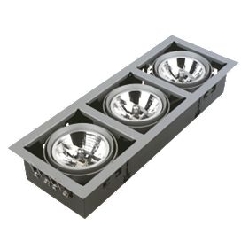 Halolite Triple Halogen Adjustable - Tilt ALU111 Grey Recessed Multiple