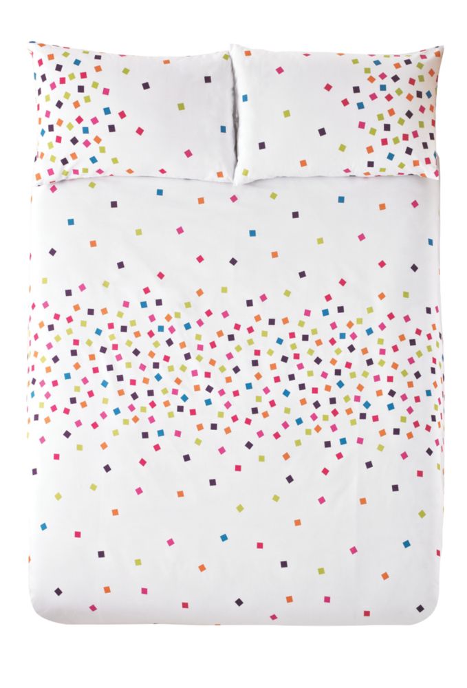 BampQ Confetti White amp Multicolour Duvet Cover Set Double