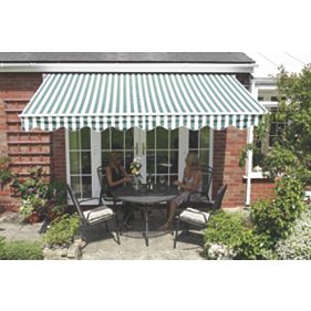 Patio Awning Green / White 3.5m