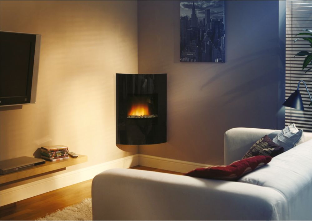 Be Modern Gemini Contemporary Wall Hung Electric Fire Black 071kW