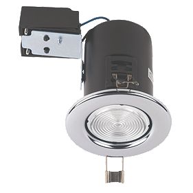 JCC Fireguard Fixed Fire Rated Low Energy Downlight Polished Chrome 240V