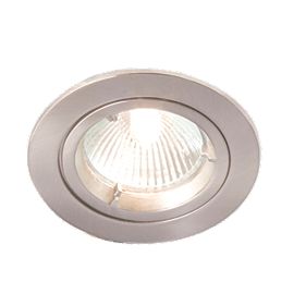 Robus Fixed Round Mains Voltage Downlight Brushed Chrome 240V Pack of 10