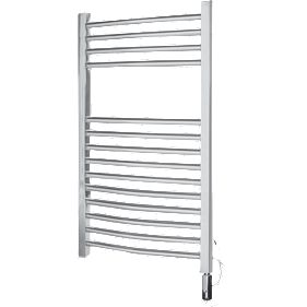 Kudox Curved Chrome Electric Thermo Radiator 700 x 400mm 150W 511Btu