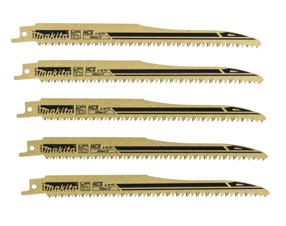 Makita B 05153 Super Express Reciprocating Saw Blade 203mm 6Tpi Pack of 5