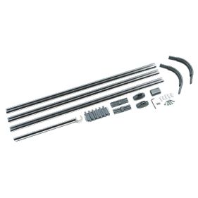 4-Way Shower Curtain Rail Kit Silver Effect