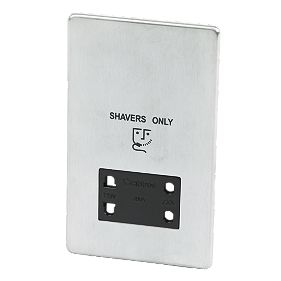 Crabtree Shaver Socket Brushed Chrome