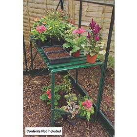 Halls Greenhouse 1-Tier Staging Green Aluminium 3' 6