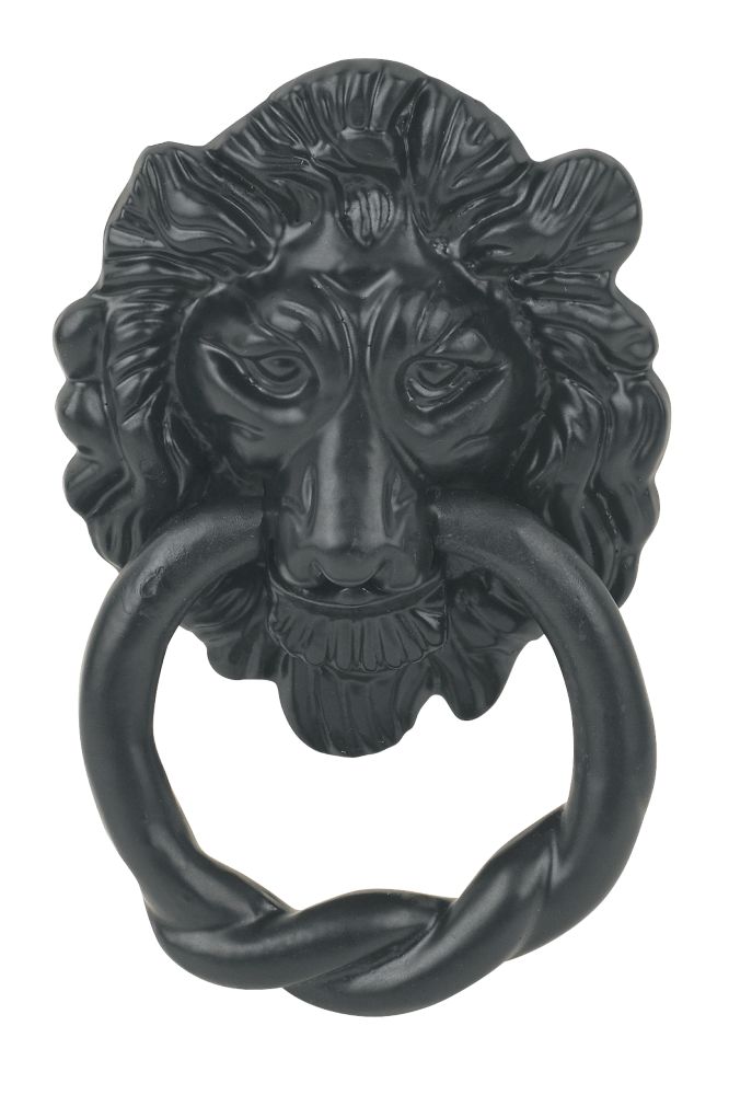 Antique Lion Door Knocker Black