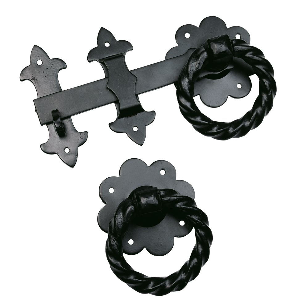 Antique Heavy Ring Latch Black 70x270x220mm