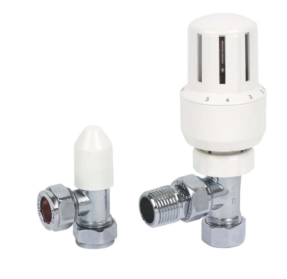 White 15mm Angled TRV amp Lockshield