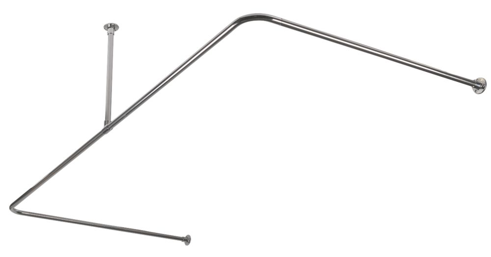 Croydex C Shape Shower Curtain Rod Support Stainless Steel
