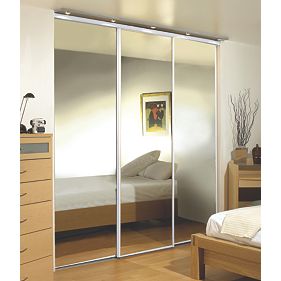 Wardrobe set white frame mirror panel 2331 x