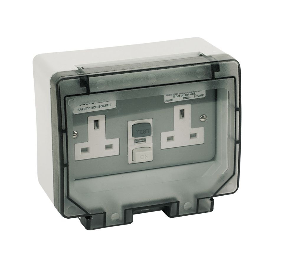 13A 2G RCD Skt IP55