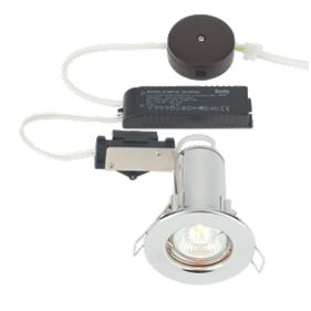 LAP Fixed Round Low Voltage Fire Rated Downlight Chrome Effect 12V