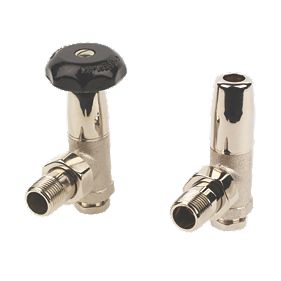 Winchester Nickel Plated Radiator Valve & Lockshield 15mm