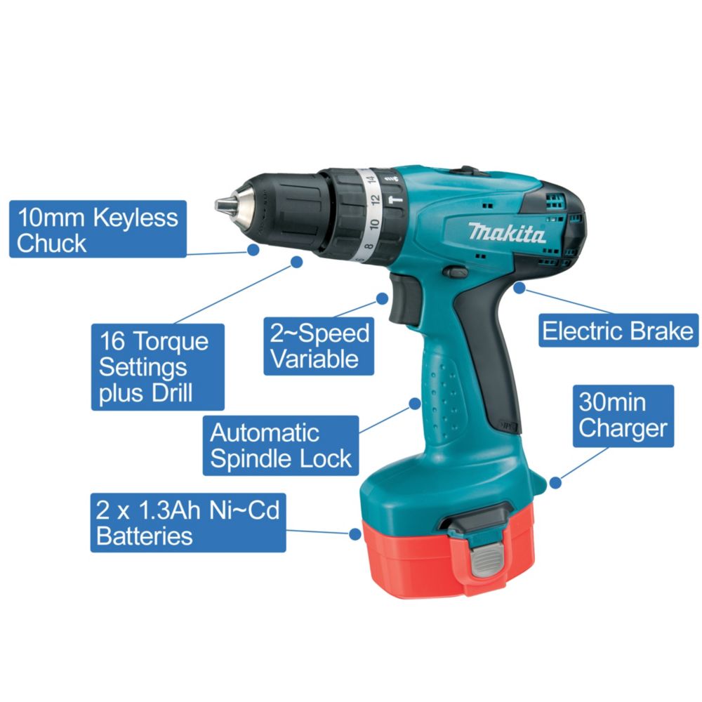 Makita 8281DWPE 14.4V 1.3Ah Ni-Cd Cordless Combi Drill