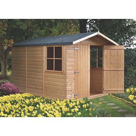 Shire Shiplap Double Door Solid Sheet Apex Shed 10' x 7'