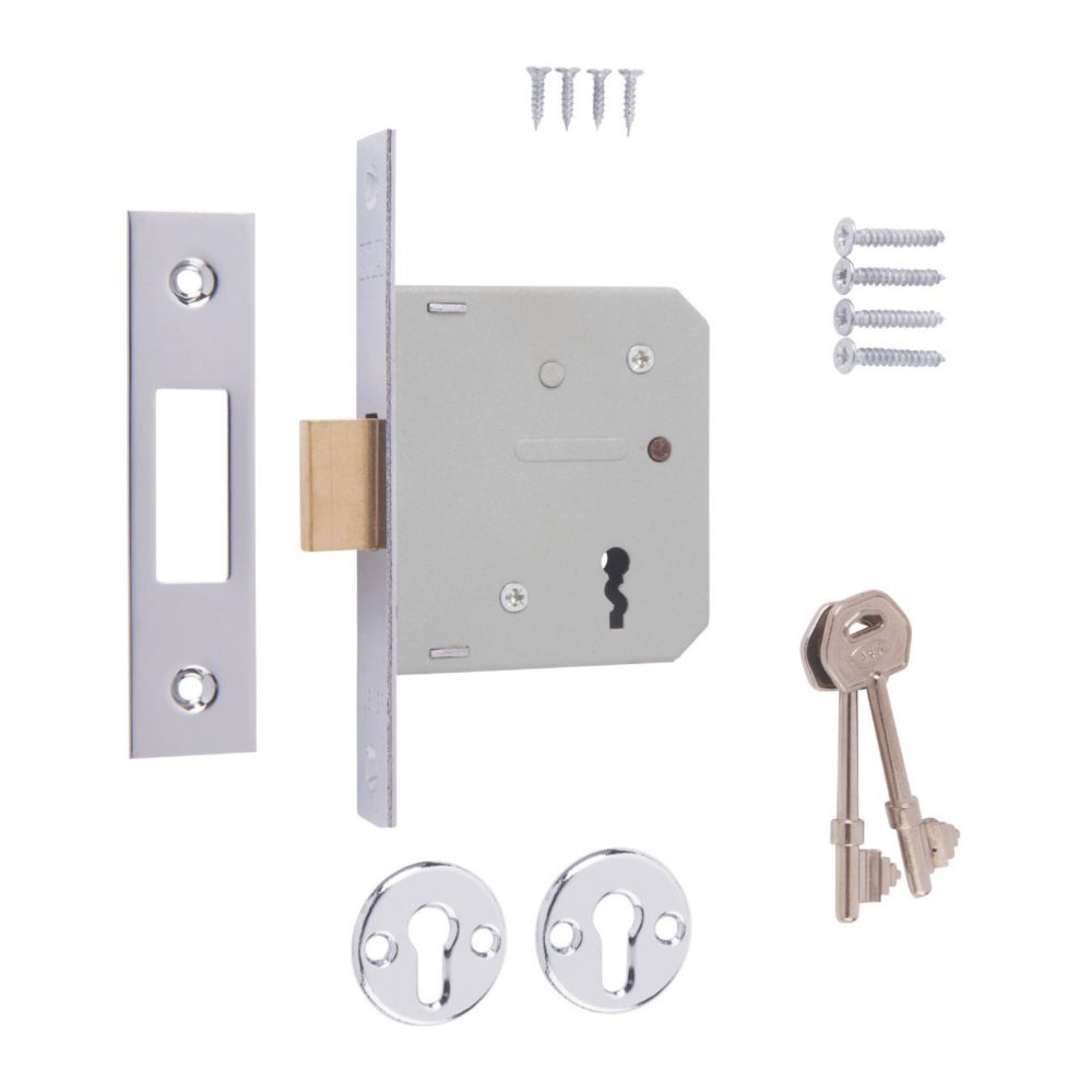 ERA 3 Lever Mortice Deadlock Chrome 2quot 64mm