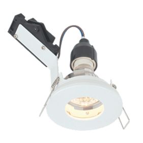 LAP Fixed Round Mains Voltage Bathroom Downlight Gloss White 240V