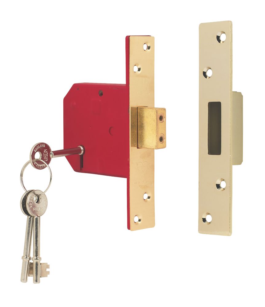 5 Lever BS 3621 2007 EN 1634 1 Mortice Deadlock Brass 3quot 76mm