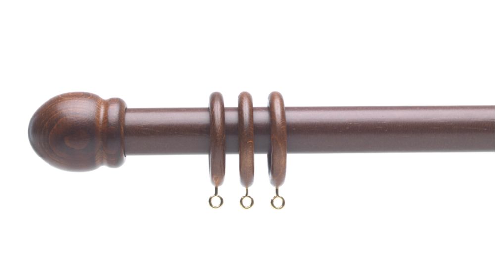 Unbranded 2.4m x 28mm Curtain Pole Walnut