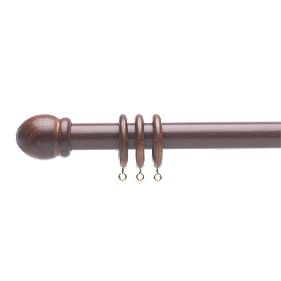 2.4m x 28mm Curtain Pole Walnut