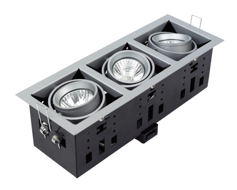 Halolite Recessed Satin Silver 3 Light Spotlight