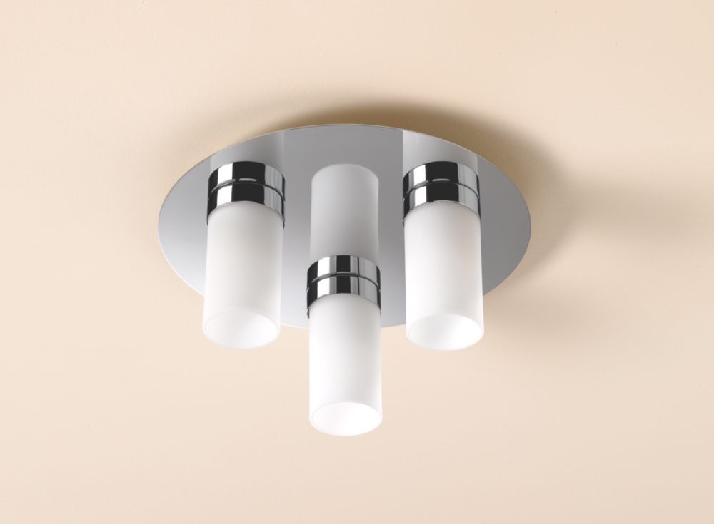 Philips Ice Chrome amp White Triple Bathroom Ceiling Light 120W