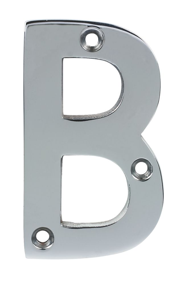 Polished Chrome Door Numeral Letter B - 75mm